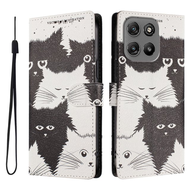 FOXDOCK Funda Tipo Cartera para Motorola Moto G67 Power/G57 Power con Soporte y Correa – Diseño de Patrones Lindos