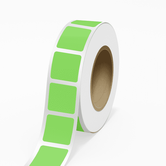 JAM Paper Standard Label Rolls, Square, 2 3/4 x 2 3/4, Neon Green, 125 Labels/Roll