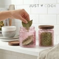 thumbnail image 6 of Just Cook Pink Textured Glass Canister Storage Containers with Acacia Lids, 500 ml, 2 Pack, 6 of 7