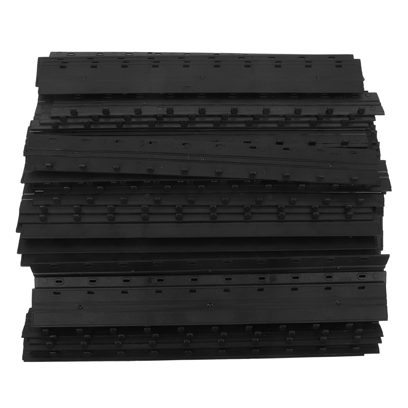 OUNONA Black Plastic File Clips, 100 Pieces Binding Bars for Office Filing, Document Organization and Management Supplies