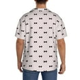thumbnail image 3 of Balery bow on polka dots Pattern Men's Casual Button Down Shirt Short Sleeve Textured Summer Cuban Beach Shirts-Small, 3 of 5