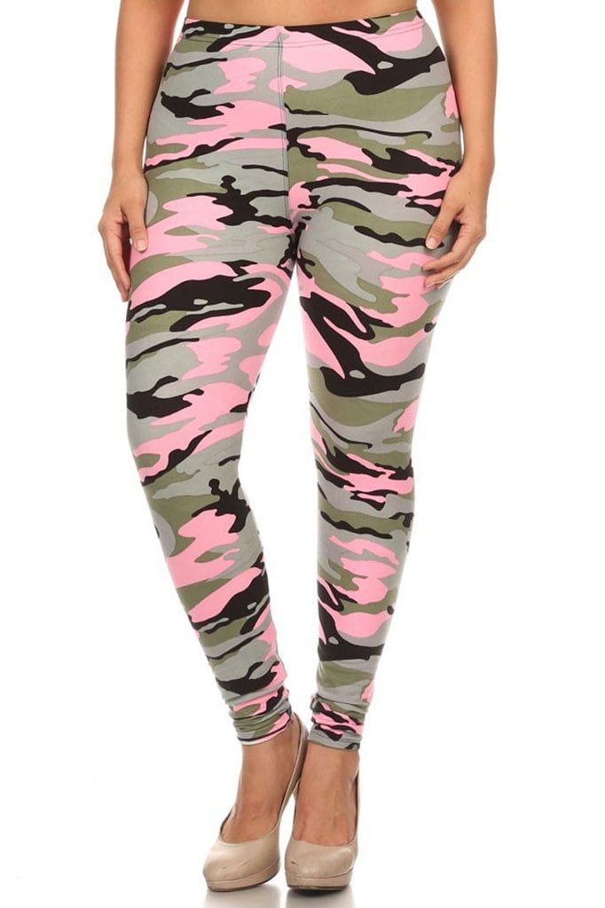 plus size pink camo leggings