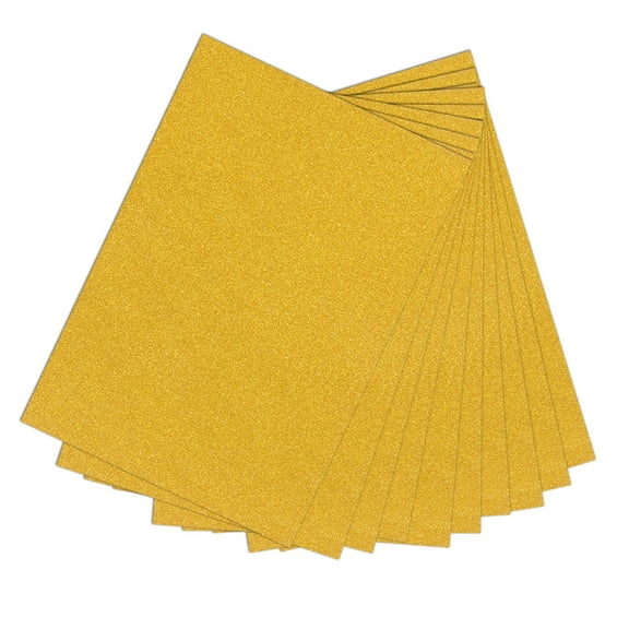 MOKKHNB Craft Paper A4 Sheets Glitter Coating Gold 10Pcs 11.7X8.3In