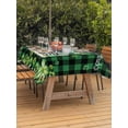 thumbnail image 2 of Outdoor Tablecloth with Umbrella Hole and Zipper, St. Patrick's Day Rectangle Table Cloth 60x102 Inch Waterproof Tablecloth, Spring Green Truck Clovers Flowers Plaid Picnic Table Cover for Patio, 2 of 7