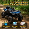 thumbnail image 3 of iRerts 24V Ride on ATV, Powered Ride on Toys Kids 4 Wheeler for Boys Girls Ages 3-6 Gifts, Kids Ride on Car Electric Vehicle with Bluetooth, Music, USB Port, Multi-Color Lights, Blue, 3 of 9