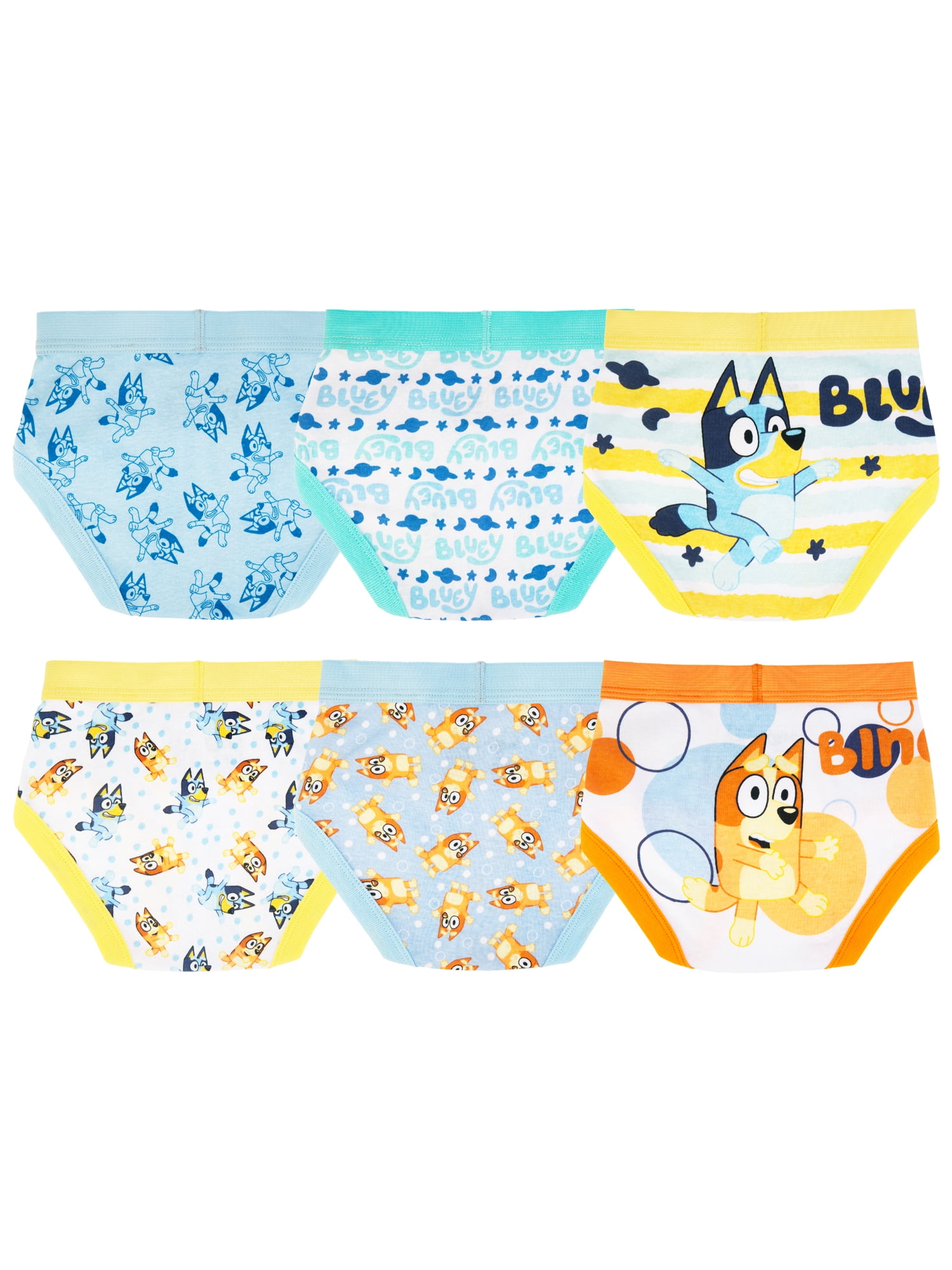 Bluey Toddler Boys Briefs, 6 Pack Sizes 2T-4T