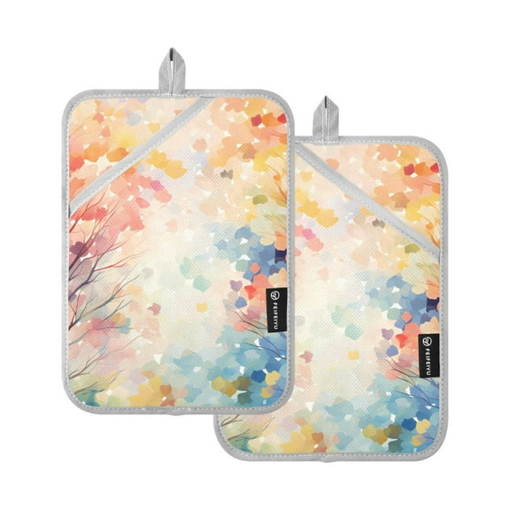 ALAZA Trees Pot Holders Set of 2 Heat Resistant Kitchen Oven Mitts