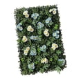 thumbnail image 2 of Panel de pared de césped artificial con flores Panel de pared de flores Planta artificial para Azul blanco, 2 of 9