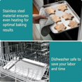 thumbnail image 4 of Mini Oven Tray, Stainless Steel Small Baking Trays Sheets Pan, Rectangle Cake Tin Perfect for Baking Cooking Serving, 4 of 5