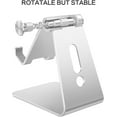 thumbnail image 6 of Adjustable Cell Phone Stand, C2 Aluminum Desktop Phone Dock Holder Compatible with iPhone 11 Pro, SE, XR, 8 Plus 7 6, Samsung Galaxy, Google Pixel and More, Silver, 6 of 7