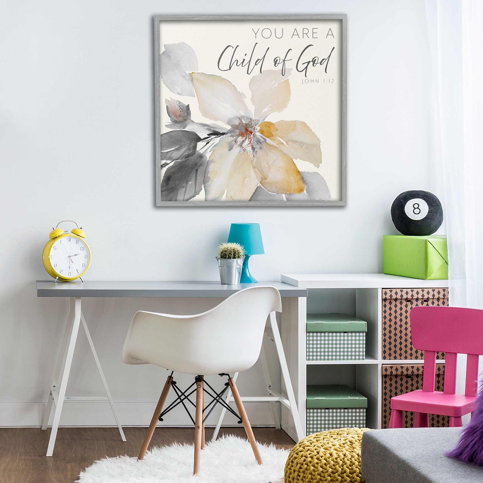 Stupell Industries Child Of God Flower Gray Framed Giclee Art, design by Lanie Loreth