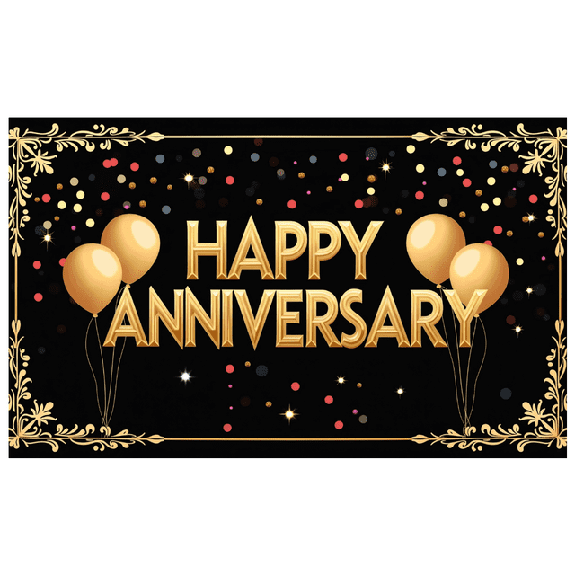 Happy Anniversary Day Banner Backdrop Decoration Celebration Party Supplies Balloon Gift Cupcake Display Event Background Decor Scene