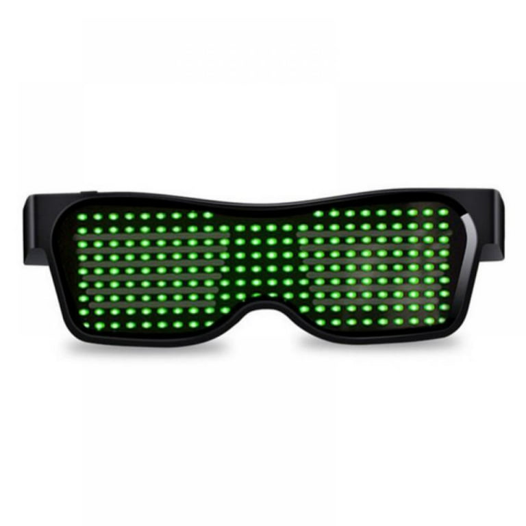 LED Glasses, Bluetooth APP Connected LED Display Smart Glasses Rechargeable  DIY Funky Eyeglasses for Party Club DJ Halloween Christmas 