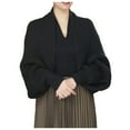 thumbnail image 2 of HJYCHN Head Scarf Women Fashion Knitted Shawl Loose Long Sleeve Cardigan Functional Scarf Scarves Shawls for Women Black One Size, 2 of 3