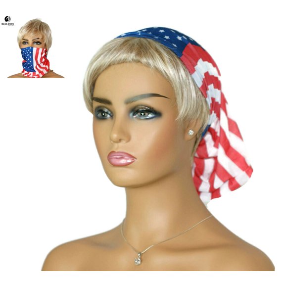Seamless Face Mask Shield American Flag Neck Gaiter US Flag Bandana Scarf Tube