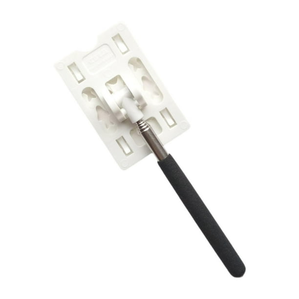 Portatarjetas telescópico con mango ergonómico multifuncional. Blanco