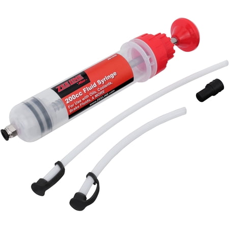 200cc Fluid Extractor Pump with PVC Suction Tubes | Manual Oil Change Syringe and Fluid Transfer Pump for Automotive Liquid Extraction