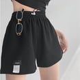 thumbnail image 3 of Pantalones cortos deportivos holgados para mujer, cintura suelta, pierna ancha, informales, adelgazantes, cintura alta, rectos, para el hogar, 3 of 6