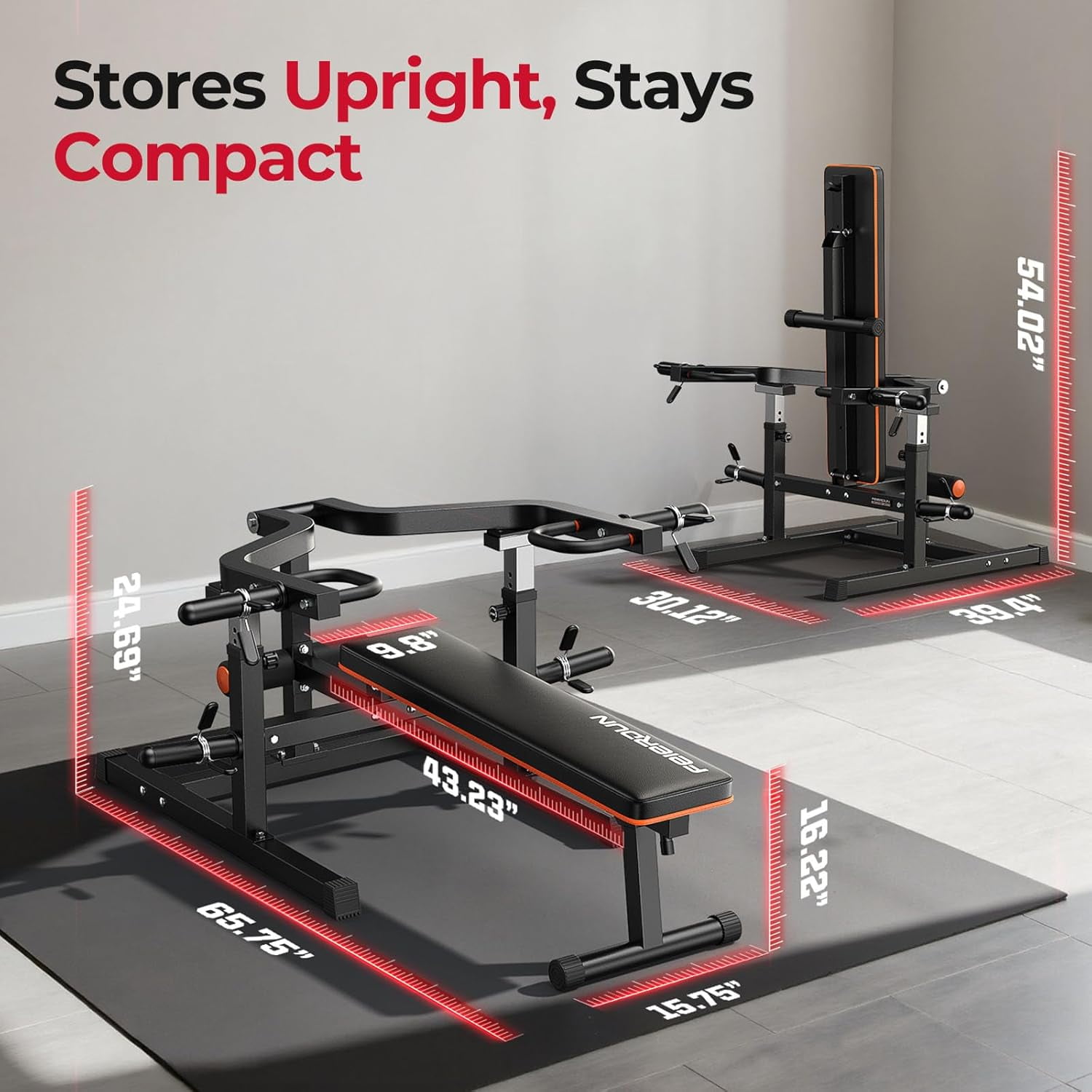 FED Fitness 3-Grip U-Handles Chest Press Machine with 1250LBS Capacity, 11+3 Adjustable Positions, Flat Incline Bench for Chest, Arms, Abs & Shoulder Home Gym |FED Fitness