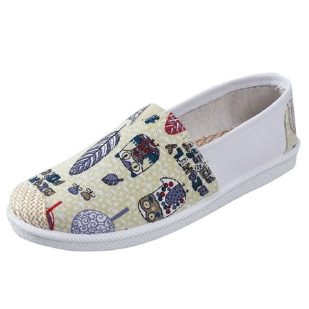 

sandals for Women Women Slip On Shallow Mouth Simple Single Shoes Casual Shoes Work Shoes Canvas Cartoon Print Slip On Shoes Canvas Dress Sandals for Women Beige
