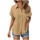 thumbnail image 5 of Camisas para mujer,Blusa informal de manga corta para mujer, cuello redondo, corte holgado, suave tejido de rayón sintético, ideal para uso diario y en casa, sopatenor, 5 of 9