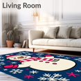 thumbnail image 2 of ODIKA 6'x9' Machine Washable Non-Slip Area Rug, Festive Frosty Friend Needlecraft Yarn Project Cushion High Traffic Rug, Blue, 626796, 2 of 7