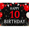 thumbnail image 4 of Black Background 10th Birthday Banner with Red White Balloons and Polka Dot Bunting Happy Birthday Party Supplies Photography Props Decors for Birthday Party Celebration Event Decorations, 4 of 7