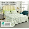 thumbnail image 5 of American Home Collection Floral Bed Sheets, Soft Microfiber Wrinkle Resistance Durable and Easy Care, Green Pattern 6 Piece Set for King Size Bed, 5 of 6