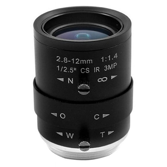3MP HD CCTV Camera Lens 2.8-12mm Varifocal Manual Zoom Focus Mount for Industrial Security Cameras,1 x CCTV Lens,Black