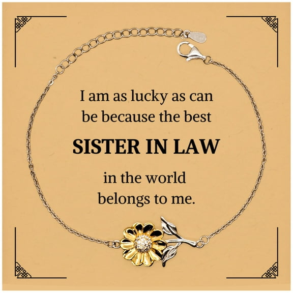 Sunflower Bracelet for Sister In Law - Beautifully Engraved Jewelry to Celebrate Family, Love, and Friendship - Perfect Birthday or Christmas Gift Idea for Sister In Law