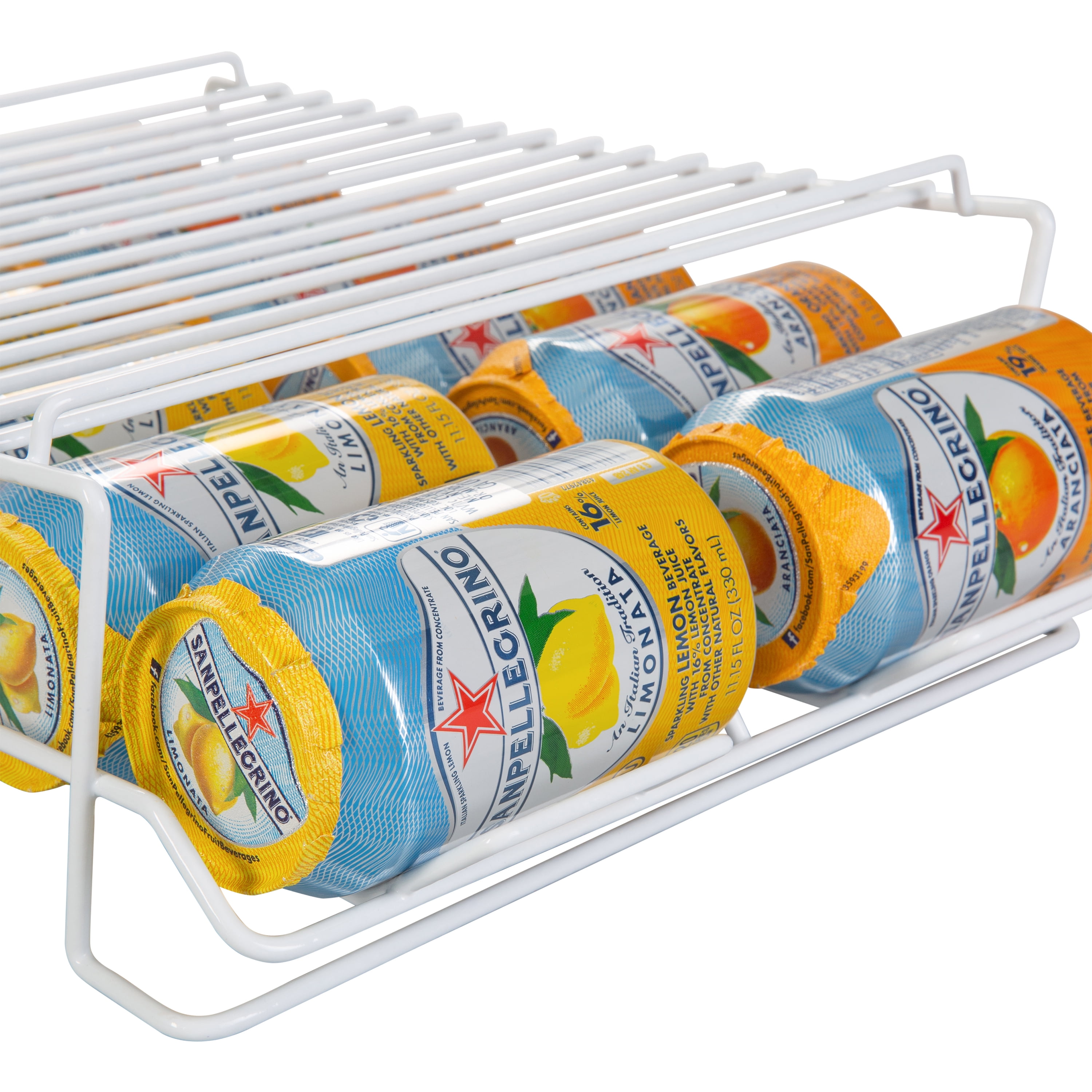 Kitchen Details Double Wide Iron Beverage Can Dispenser Organizing Rack