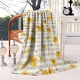 thumbnail image 2 of Beige Daisy Flower Yellow Blooms Pattern Blanket,Comfortable Soft Lamb Wool Throw Blanket,All Season,Warm Lightweight Blankets for Sofa Bed Couch Living Room Chair,60"x80", 2 of 4