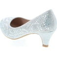 thumbnail image 3 of Forever Link Jemma-31 Womens Kitten Heel Jeweled Rhinestone Slide Slip On Pump Shoes, 3 of 7