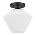 thumbnail image 2 of Hunter - Celestial Valley 1-light Matte Black, Small Flush Mount Light, Dimmable, Modern Style, Candle Shaped, for Bedrooms, Dining, Living Rooms - 48106, 2 of 7