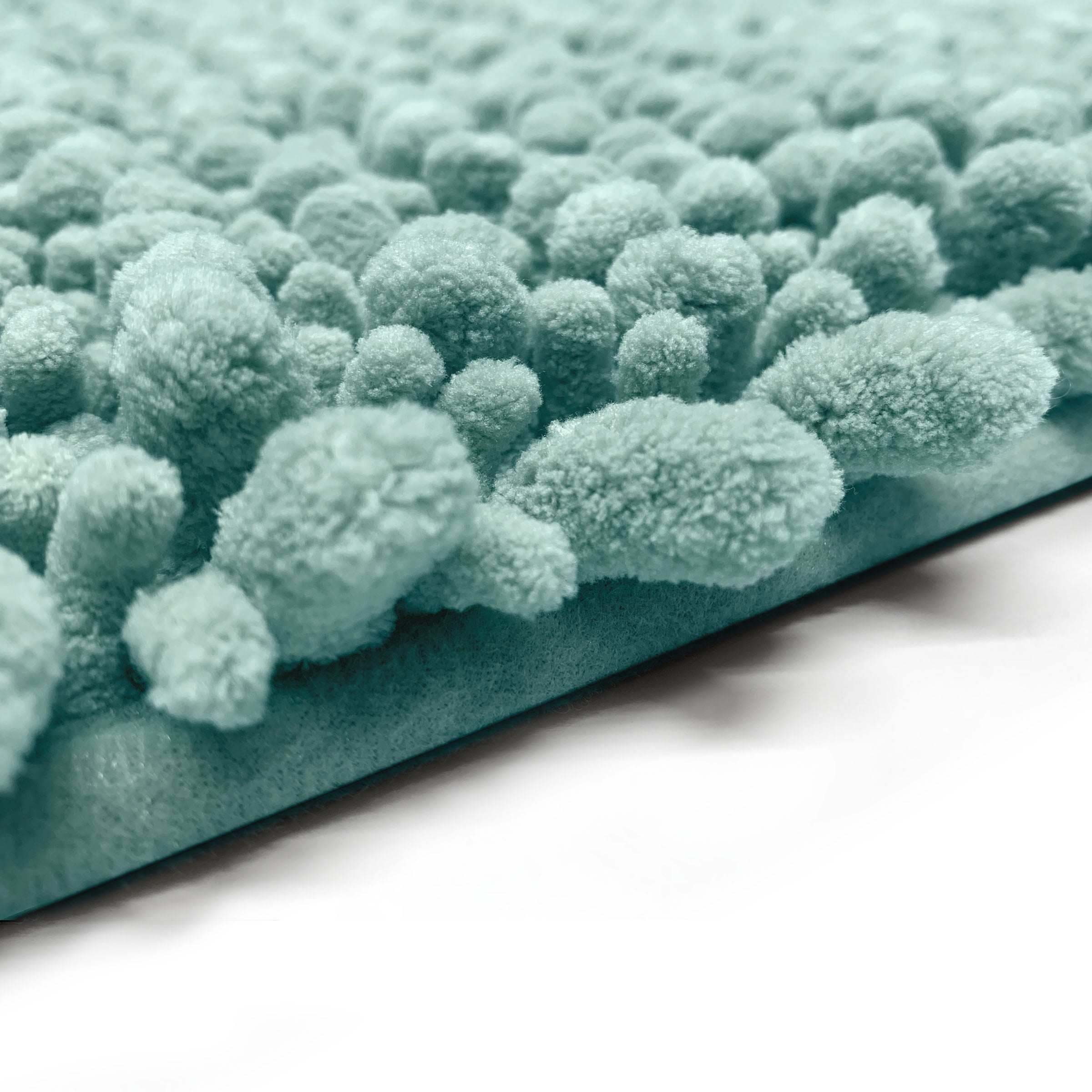 Microdry High Low Chenille Memory Foam Bath Mat, 21" x 34", Aqua