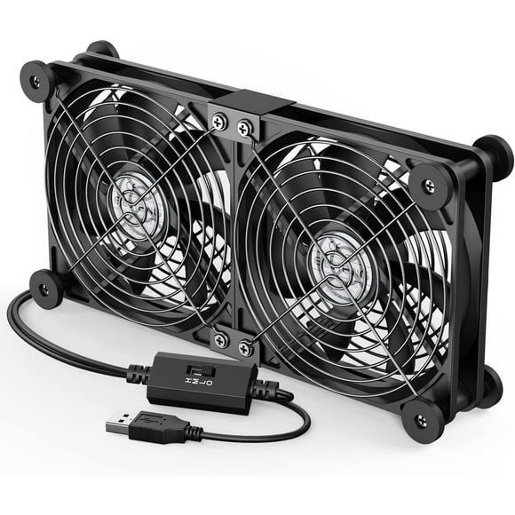 shiyou-Dual USB Computer Cooling Fan High Speed 120mm Computer Fan Adjustable 5V USB Port Heatsink USB Cooling 12cm for Laptop Receiver DVR PlayStation Xbox Desk Cabinet