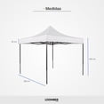 thumbnail image 2 of Toldo Plegable Impermeable +Paquete 2 Mesas Plegables Personales + 4 Sillas Plegables Blancas LOOMBER, 2 of 5