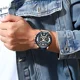 thumbnail image 3 of Reloj Cuero Lujo Cronometro Original Calendario Taquímetro C Color del bisel Azul, 3 of 3
