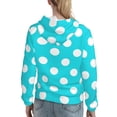 thumbnail image 7 of Honeii Aqua And White Polka Dot Pattern Womens Oversized Hoodies Long Sleeve Sweatshirts Pullover Fall Outfits with Pocket-Medium, 7 of 7