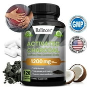 Activated Charcoal Derived From Coconut Shells - Reduce Bloating, Flatulence Relief, Promotes Body Detoxification - 120 Capsules