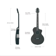 Natasha Solar System Asteroid Carbon Fiber 38-inch Folk Guitar. Premium guitar case and fretboard cleaning cloth.