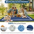 thumbnail image 3 of Haperlare 8'x10' Waterproof Outdoor Rug Reversible Plastic Straw Rug, Modern Bordered Patio Rug Outdoor Camping Mat for RV Camping Deck Balcony Porch Picnic, Dark Blue, 3 of 9
