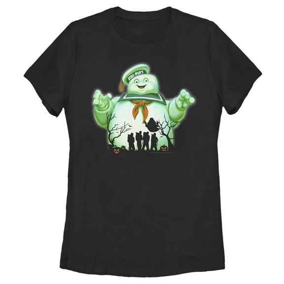 Women's Ghostbusters Halloween Stay Puft Marshmallow Man Graphic Tee Black Small