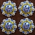 thumbnail image 4 of Set Of 2 Screw Back Concho Purple Lemon Crystals 1-1/4In Saddle Hilason, 4 of 6