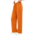 thumbnail image 4 of UVN Sweatpants for Women Casual Wide Leg Baggy Pants Straight Long Trousers High Waist Drawstring Workout Pants with Pockets, 4 of 12