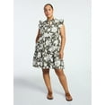 thumbnail image 3 of Time and Tru Women’s and Women’s Plus Flutter Sleeve Mini Dress, Sizes XS-4X, 3 of 6