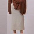 thumbnail image 2 of Riforla Women's Winter Wool Skirt Mid Length Woolen Skirt Thick Skirt plus Size Mini Skirts Beige M, 2 of 4
