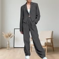 thumbnail image 2 of Women's Trousers Suit Set Fashionable Slim Fit Casual Wear Comfortable Stretchy Two Piece Outfit with Short Jacket, 2 of 2
