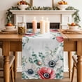 thumbnail image 2 of Table Runner 90 Inches Long for Kitchen Dining, Poppy Flowers Eucalyptus Dresser Scarf Farmhouse, Dining Table Decorations for Wedding/Parties, Farmhouse Weeping Botanical 13 x 90 In, 2 of 8