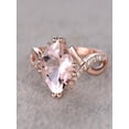 thumbnail image 2 of Limited Time Sale 1.25 carat cushion cut Morganite and Diamond Infinity Engagement Ring in 10k Rose Gold for Women, 2 of 2